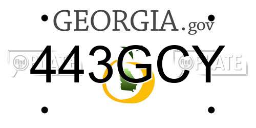 443GCY Georgia License Plate