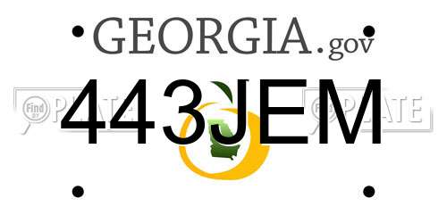 443JEM Georgia License Plate