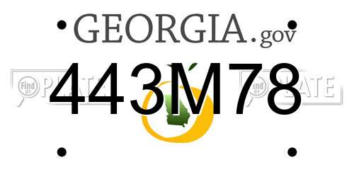 443M78 Georgia License Plate