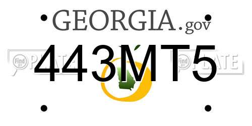 443MT5 Georgia License Plate