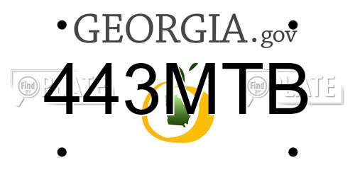 443MTB Georgia License Plate