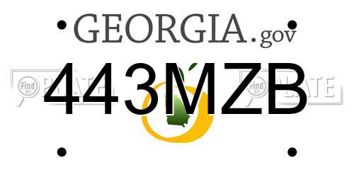 443MZB Georgia License Plate