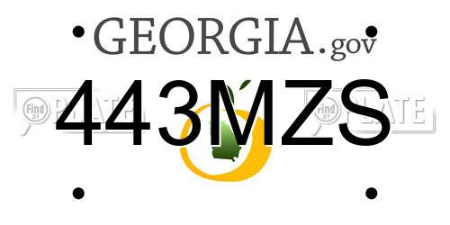 443MZS Georgia License Plate