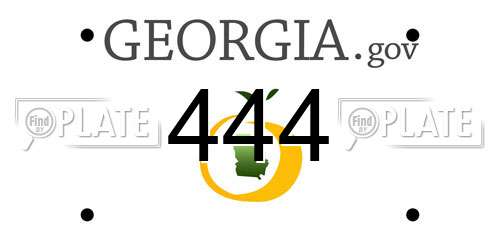 444 Georgia License Plate