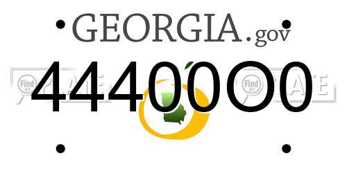 44400O0 Georgia License Plate