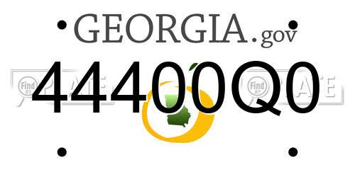 44400Q0 Georgia License Plate