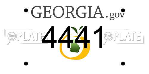 4441 Georgia License Plate