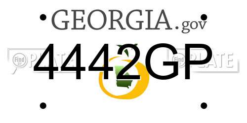 4442GP Georgia License Plate