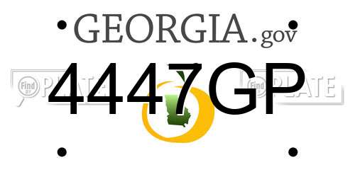 4447GP Georgia License Plate