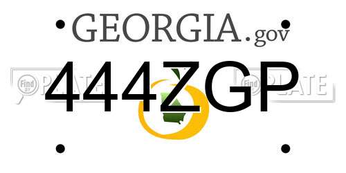 444ZGP Georgia License Plate