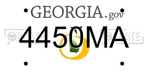 4450MA Georgia License Plate
