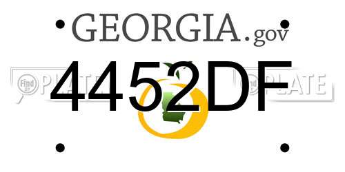 4452DF Georgia License Plate