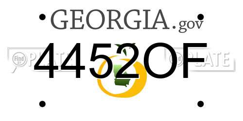 4452OF Georgia License Plate