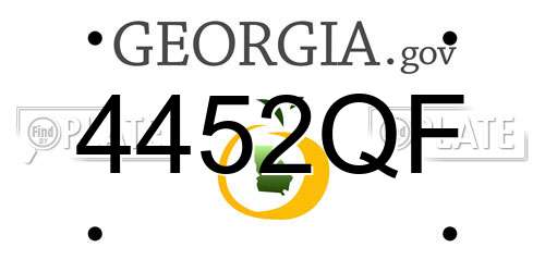 4452QF Georgia License Plate