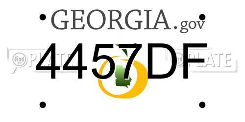 4457DF Georgia License Plate
