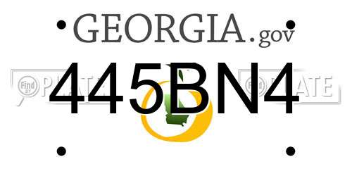 445BN4 Georgia License Plate