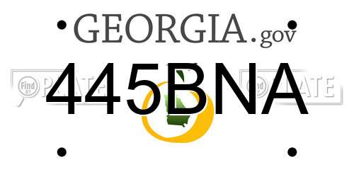 445BNA Georgia License Plate