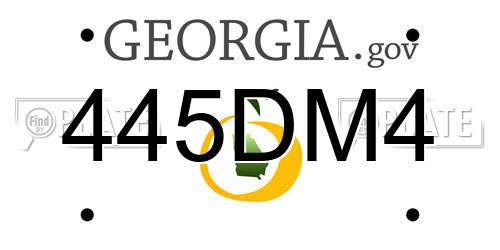 445DM4 Georgia License Plate