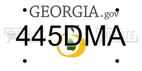 445DMA Georgia License Plate