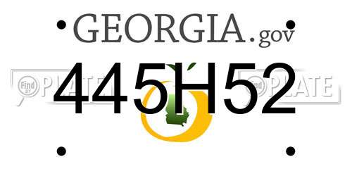 445H52 Georgia License Plate