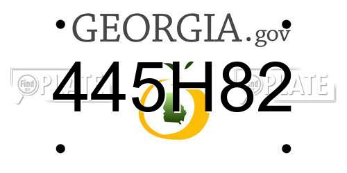 445H82 Georgia License Plate