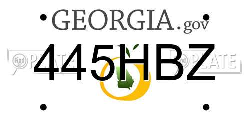445HBZ Georgia License Plate
