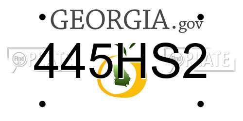 445HS2 Georgia License Plate