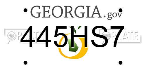 445HS7 Georgia License Plate