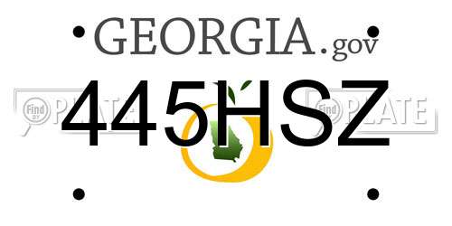 445HSZ Georgia License Plate