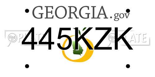 445KZK Georgia License Plate