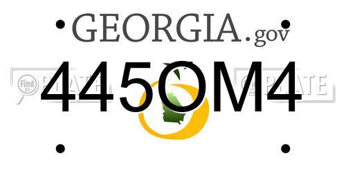 445OM4 Georgia License Plate