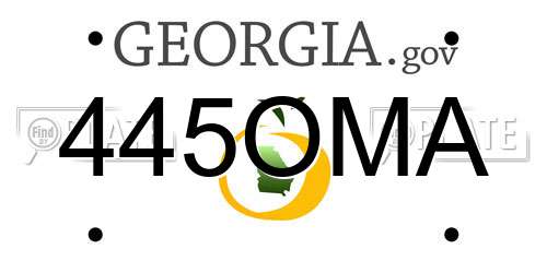445OMA Georgia License Plate