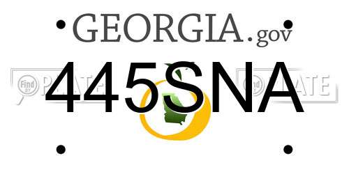 445SNA Georgia License Plate