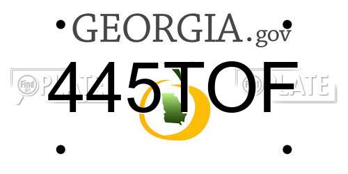 445TOF Georgia License Plate