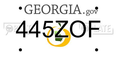 445ZOF Georgia License Plate