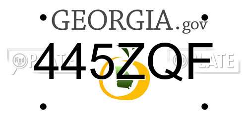 445ZQF Georgia License Plate