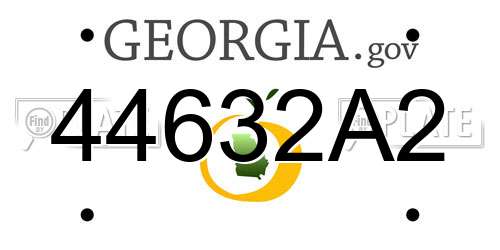 44632A2 Georgia License Plate