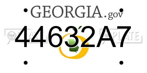44632A7 Georgia License Plate