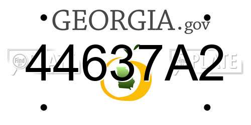 44637A2 Georgia License Plate