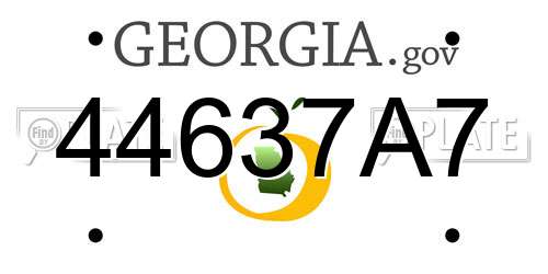 44637A7 Georgia License Plate