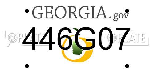446G07 Georgia License Plate