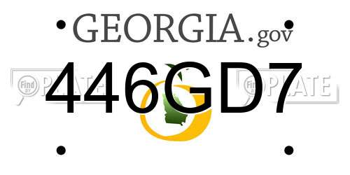 446GD7 Georgia License Plate