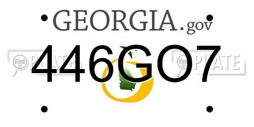 446GO7 Georgia License Plate