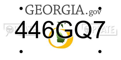 446GQ7 Georgia License Plate