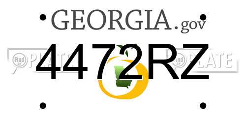 4472RZ Georgia License Plate