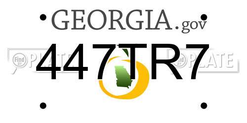 447TR7 Georgia License Plate