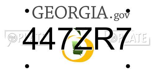 447ZR7 Georgia License Plate