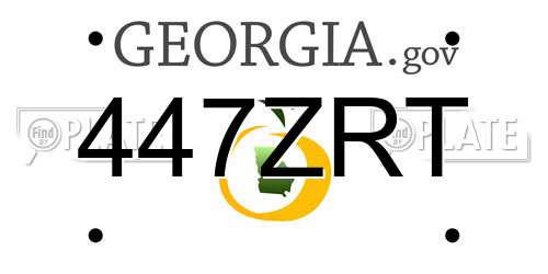 447ZRT Georgia License Plate