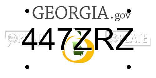 447ZRZ Georgia License Plate