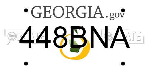 448BNA Georgia License Plate
